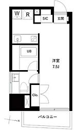 東京メトロ半蔵門線 押上駅 徒歩1分の賃貸マンション 7階ワンルームの間取り