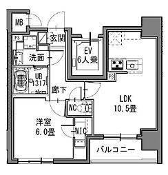 都営大江戸線 新御徒町駅 徒歩3分の賃貸マンション 3階1LDKの間取り