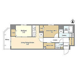 都営新宿線 森下駅 徒歩3分の賃貸マンション 6階1SLDKの間取り