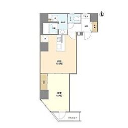都営大江戸線 新御徒町駅 徒歩3分の賃貸マンション 9階1LDKの間取り