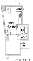東京メトロ日比谷線 入谷駅 徒歩7分の賃貸マンション 12階ワンルームの間取り
