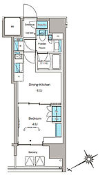 都営浅草線 蔵前駅 徒歩4分の賃貸マンション 5階1DKの間取り