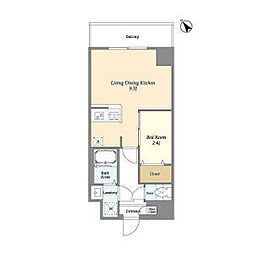 東武伊勢崎線 東向島駅 徒歩6分の賃貸マンション 2階1LDKの間取り