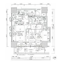 東京メトロ銀座線 稲荷町駅 徒歩3分の賃貸マンション 11階2LDKの間取り