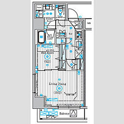 京成押上線 京成曳舟駅 徒歩8分の賃貸マンション 9階1LDKの間取り