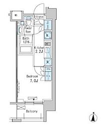 パークアクシス両国 7階1Kの間取り