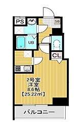 東武伊勢崎線 浅草駅 徒歩17分の賃貸マンション 5階1Kの間取り