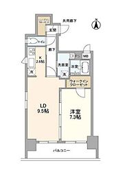 JR総武線 両国駅 徒歩2分の賃貸マンション 12階1LDKの間取り