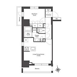 京成押上線 八広駅 徒歩8分の賃貸マンション 9階1LDKの間取り