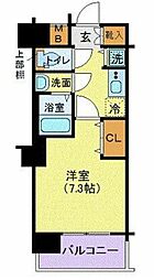 アーバイルプライムイースト 5階1Kの間取り
