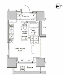 都営浅草線 浅草駅 徒歩5分の賃貸マンション 4階ワンルームの間取り