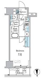 都営大江戸線 両国駅 徒歩6分の賃貸マンション 12階1Kの間取り