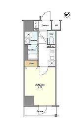 東武伊勢崎線 東向島駅 徒歩2分の賃貸マンション 6階1Kの間取り