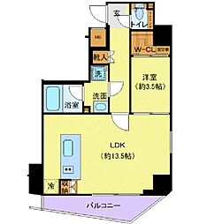 JR総武線 浅草橋駅 徒歩5分の賃貸マンション 9階1LDKの間取り