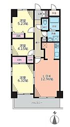 JR総武線 両国駅 徒歩12分の賃貸マンション 9階3LDKの間取り