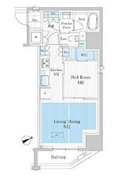 JR総武線 浅草橋駅 徒歩2分の賃貸マンション 10階1LDKの間取り