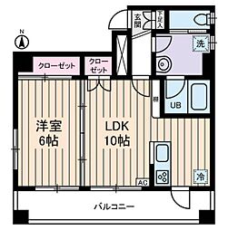 都営浅草線 浅草駅 徒歩5分の賃貸マンション 6階1LDKの間取り