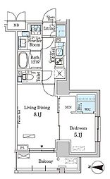 都営浅草線 本所吾妻橋駅 徒歩6分の賃貸マンション 5階1LDKの間取り