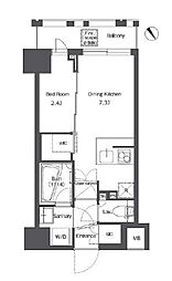 東京メトロ日比谷線 入谷駅 徒歩6分の賃貸マンション 2階1DKの間取り