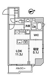 都営浅草線 蔵前駅 徒歩3分の賃貸マンション 4階1LDKの間取り