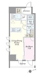 東京メトロ銀座線 稲荷町駅 徒歩6分の賃貸マンション 4階1LDKの間取り