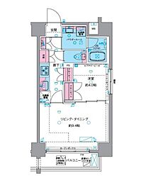 Genoviaasakusa6skygarden 1LDKの間取図画像