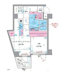 GENOVIA東向島IV 1SLDKの間取図画像