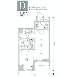 スカイコート浅草雷門 1LDKの間取図画像