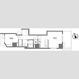 京成押上線 京成曳舟駅 徒歩9分の賃貸マンション 8階1LDKの間取り
