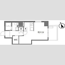 京成押上線 京成曳舟駅 徒歩9分の賃貸マンション 5階ワンルームの間取り