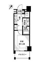 プレール・ドゥーク押上2 1Kの間取図画像