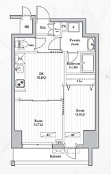 CREATIF押上 2DKの間取図画像