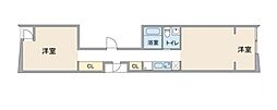 台東区花川戸2丁目マンション 2LDKの間取図画像
