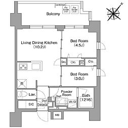 コンフォリア・リヴ押上NORTH 2LDKの間取図画像