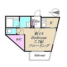 エテルノ亀有 仮) 1Kの間取図画像