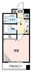 メゾン・ド・ヴィレ駒形 1Kの間取図画像