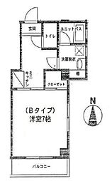 アン・プルミエール 1Kの間取図画像