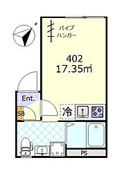 H.Aスカイ ワンルームの間取図画像