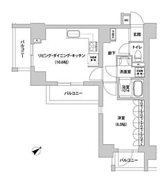 メトロステージウエノ 1LDKの間取図画像
