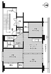 ビレッジハウス斐川1号棟 1階3DKの間取り