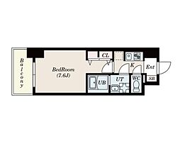 S-RESIDENCE桜本町awesome 8階1Kの間取り