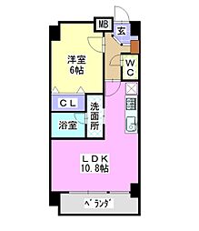名古屋市営鶴舞線 塩釜口駅 徒歩9分の賃貸マンション 3階1LDKの間取り