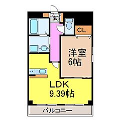 名古屋市営鶴舞線 川名駅 徒歩2分の賃貸マンション 3階1LDKの間取り