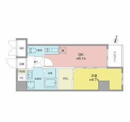 名古屋市営鶴舞線 鶴舞駅 徒歩9分の賃貸マンション 3階1DKの間取り