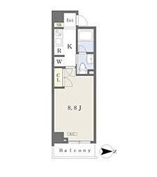 名古屋市営桜通線 吹上駅 徒歩3分の賃貸マンション 5階1Kの間取り