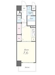 名古屋市営名城線 瑞穂運動場東駅 徒歩7分の賃貸マンション 7階1Kの間取り