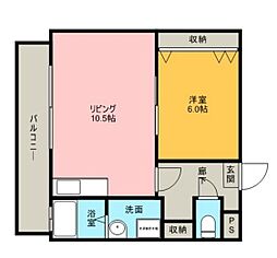 名古屋市営鶴舞線 鶴舞駅 徒歩12分の賃貸マンション 1階1LDKの間取り