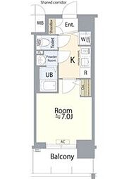 エスプレイス名古屋神宮 1Kの間取図画像