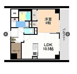 グレース弥富通 1LDKの間取図画像