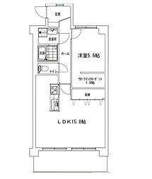 キャッスル・メイ植田 1LDKの間取図画像